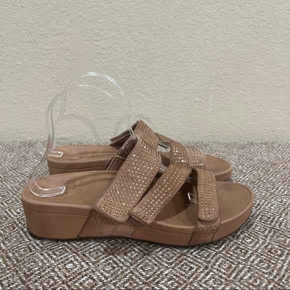 Vionic Women's Pacific Alexis Platform Sandal Brown Slide Adjustable Sz 9 Casual - Picture 1 of 8